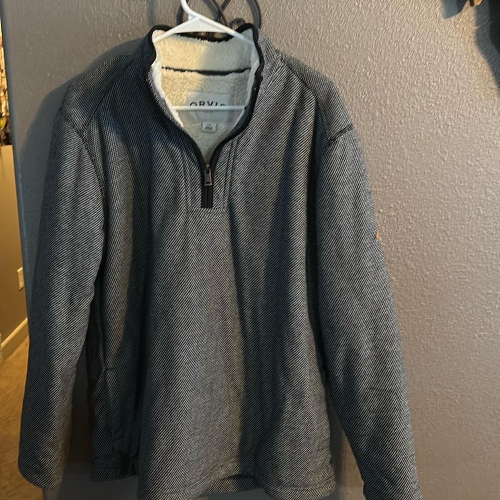 Men’s Orvis Sherpa Lined 1/4 zip pullover with pockets